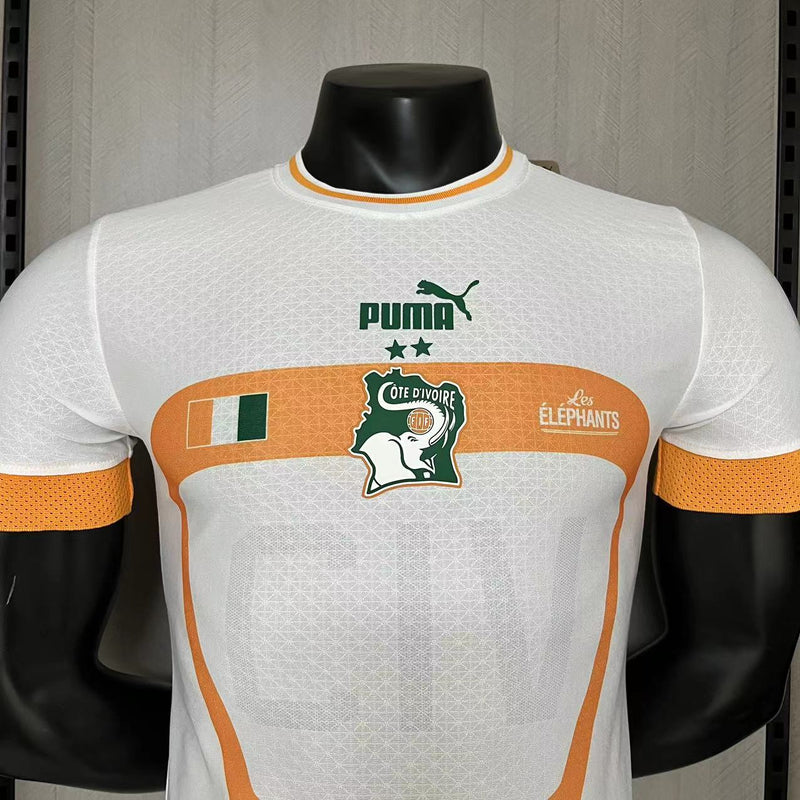 Camisa II Costa do Marfim | 23/24 Modelo Jogador Puma - Branca e Laranja