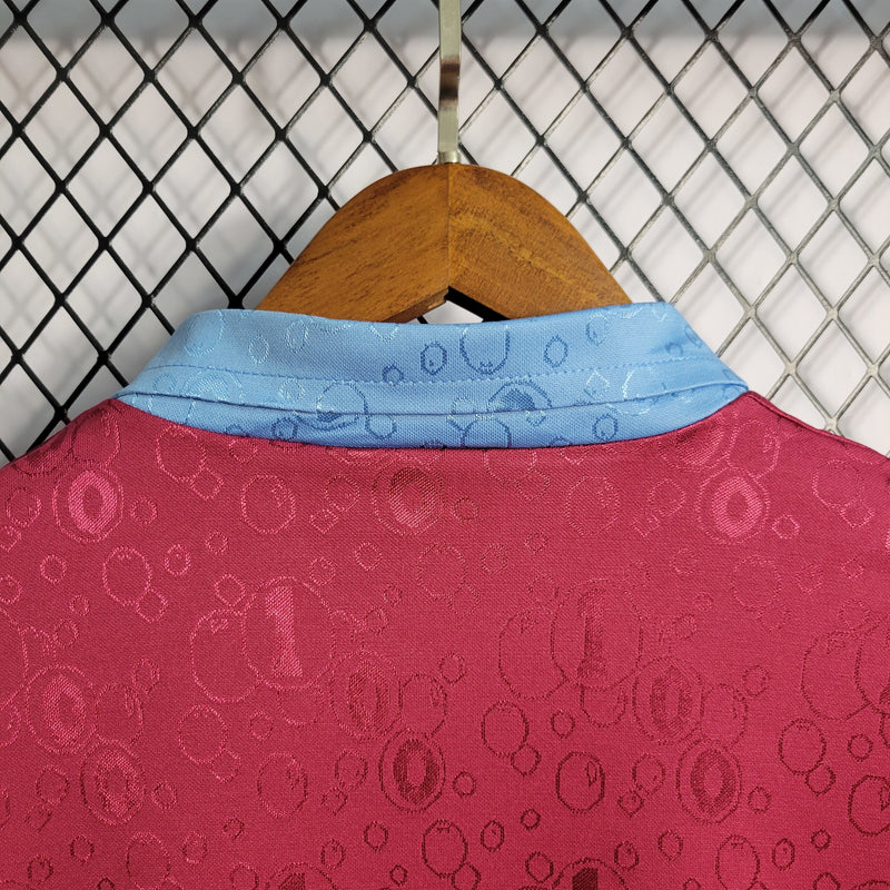 Camisa I West Ham Retrô | 95/97 Pony - Vermelha e Azul - Manga Longa