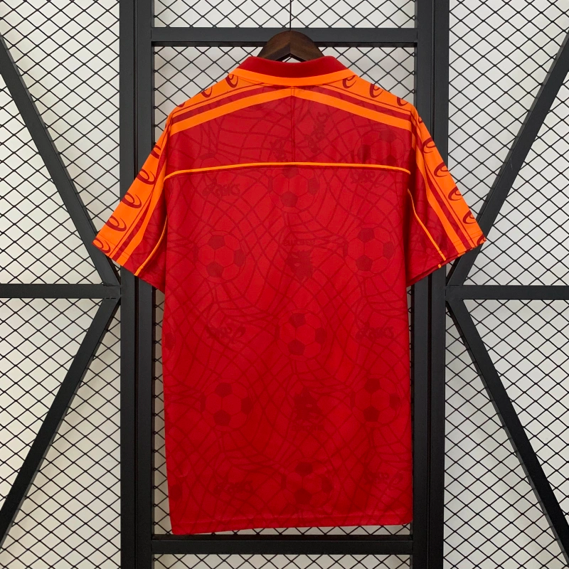Camisa I Roma Retrô | 95/96 Asics - Vermelha e Laranja