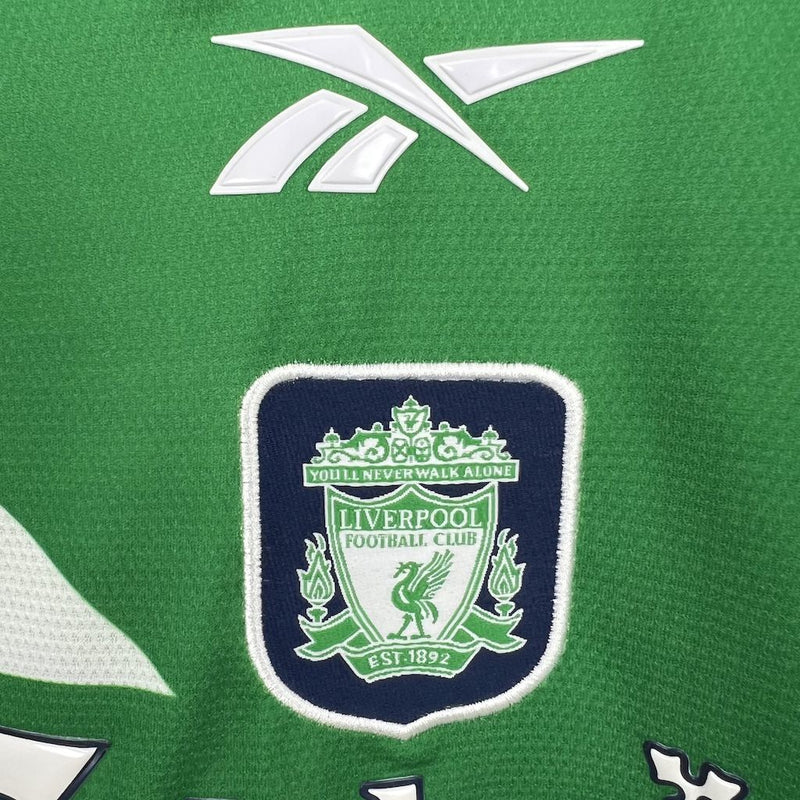Camisa II Liverpool Retrô | 99/00 Reebok - Verde Preta e Branca