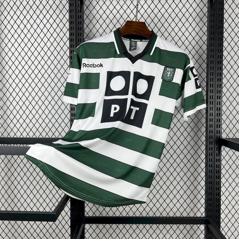 Camisa I Sporting Retrô | 2000/01 Reebok - Branca e Verde
