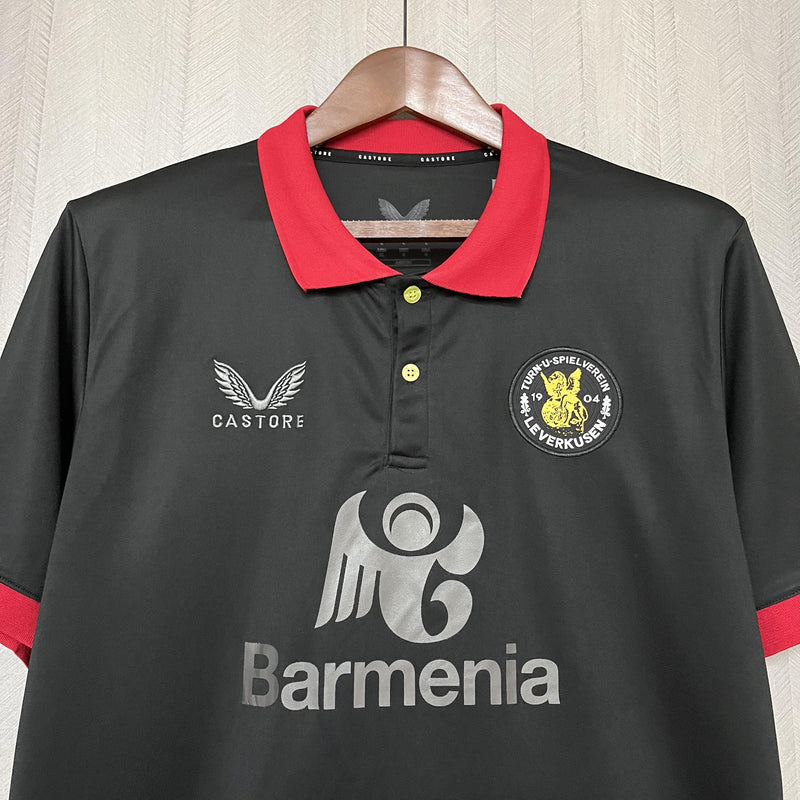 Camisa Edição 120 anos Bayer Leverkusen | 24/25 Torcedor Castore - Preta e Vermelha