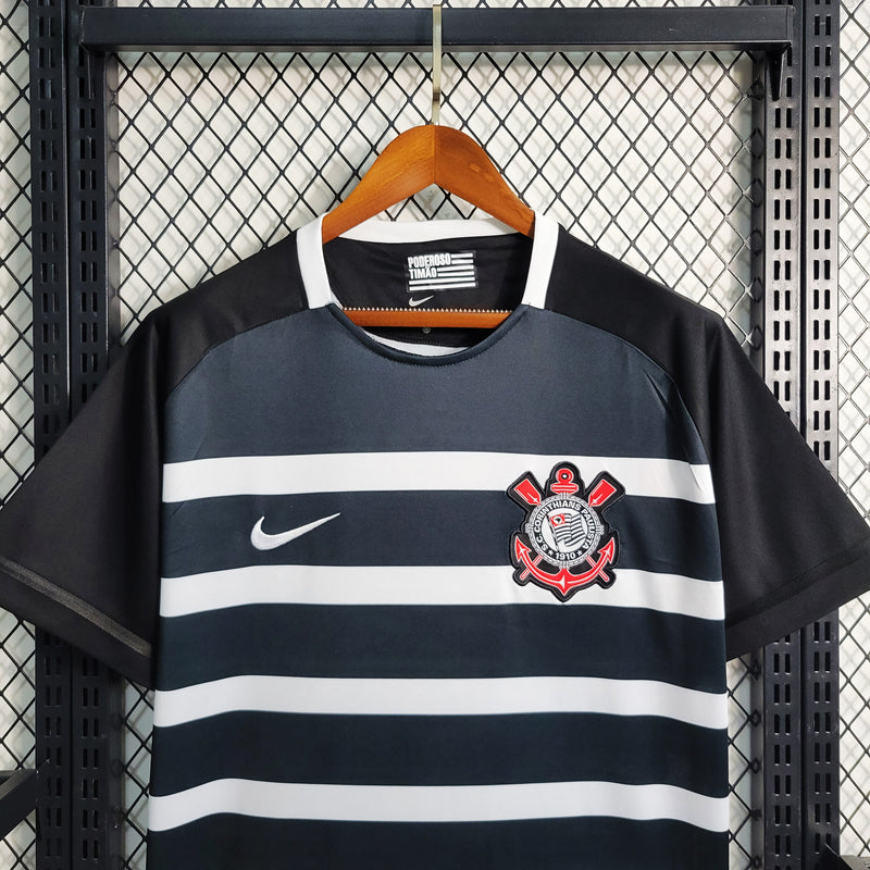 Camisa III Corinthians Retrô | 16/17 Nike - Preta e Branca