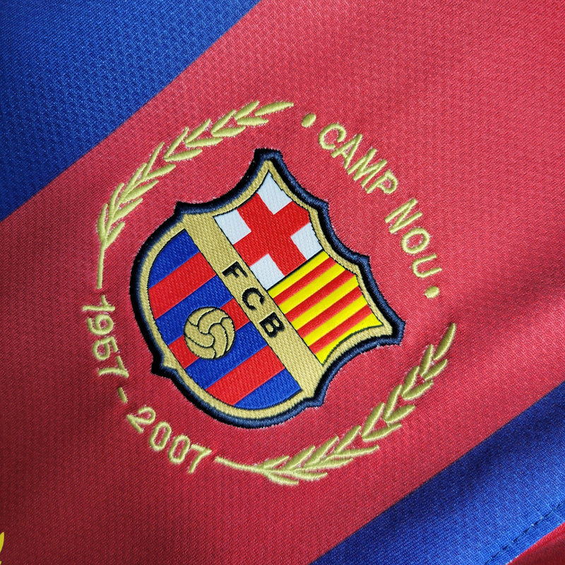 Camisa I Barcelona Retrô | 07/08 Nike - Vermelha e Azul