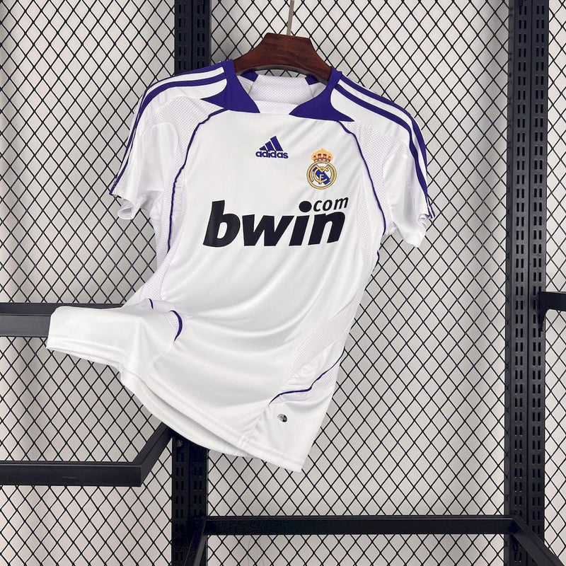 Camisa I Real Madrid Retrô | 07/08 Adidas - Branca e Roxa