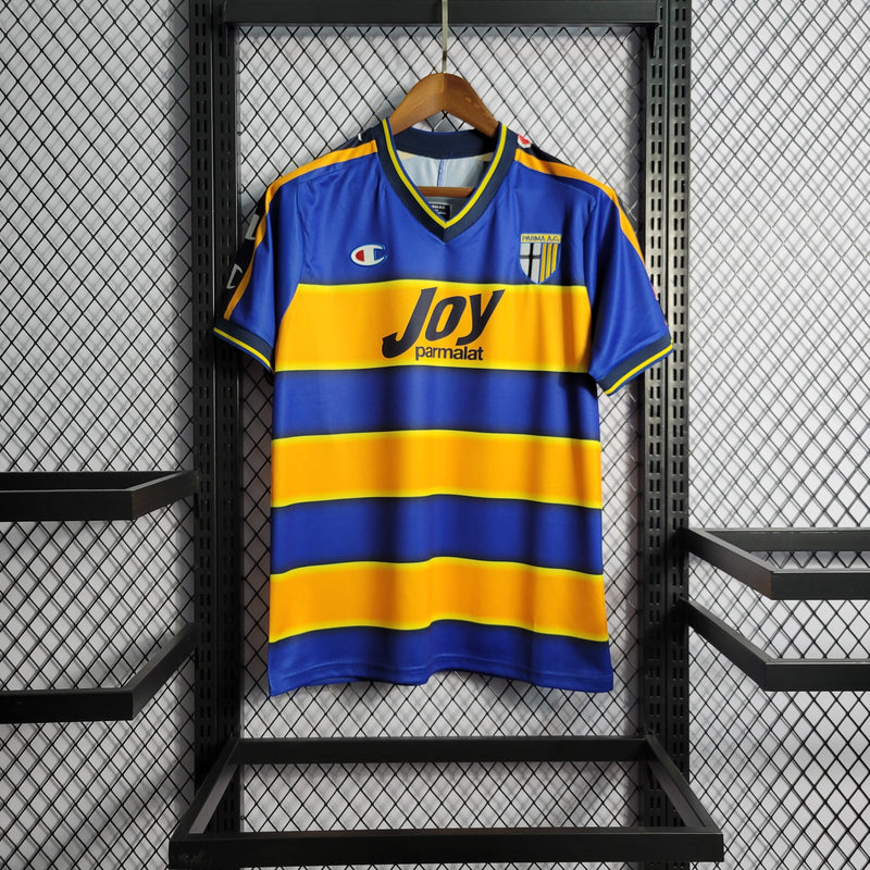 Camisa I Parma Retrô | 01/02 Champion - Azul e Amarela
