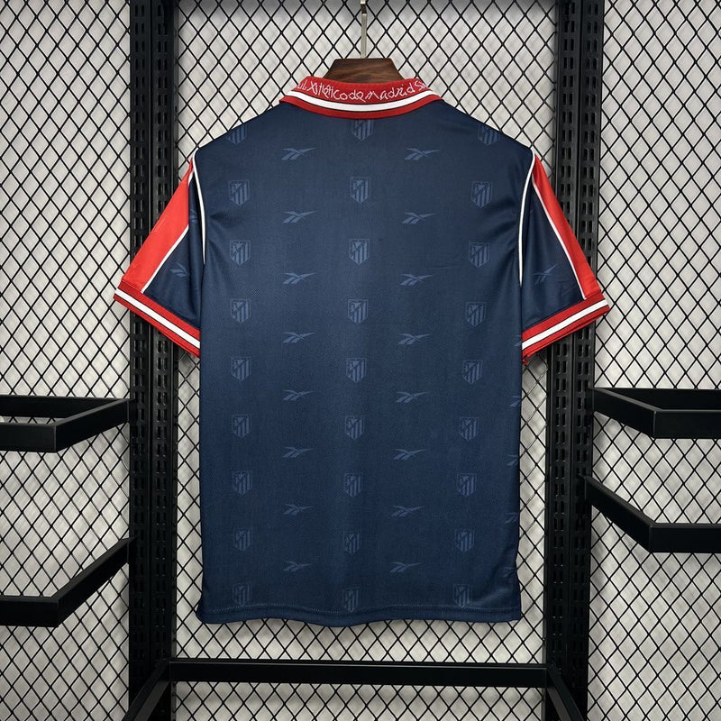 Camisa II Atlético de Madrid Retrô | 98/99 Reebok - Azul Branca e Vermelha