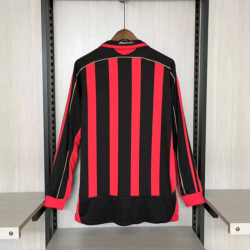 Camisa I Milan Retrô | 06/07 Torcedor Adidas - Vermelha e Preta - Manga Longa