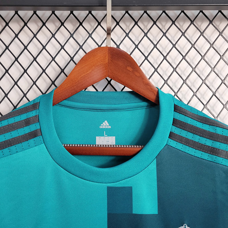 Camisa III Real Madrid | 17/18 Torcedor Adidas - Azul - Manga Longa + Patches
