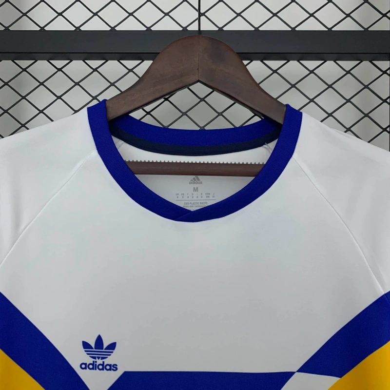 Camisa II Boca Juniors Retrô | 90/91 Adidas - Branca Azul e Amarela