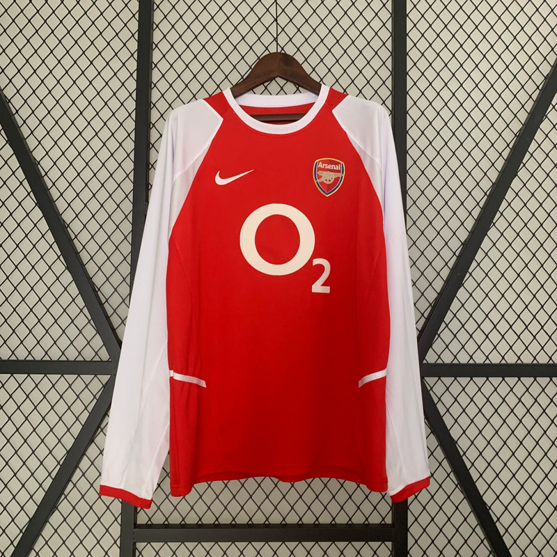 Camisa I Arsenal Retrô | 02/04 Nike - Vermelha e Branca - Manga Longa
