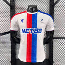 Camisa II Crystal Palace | 25/26 Modelo Jogador Macron - Branca Azul e Vermelha