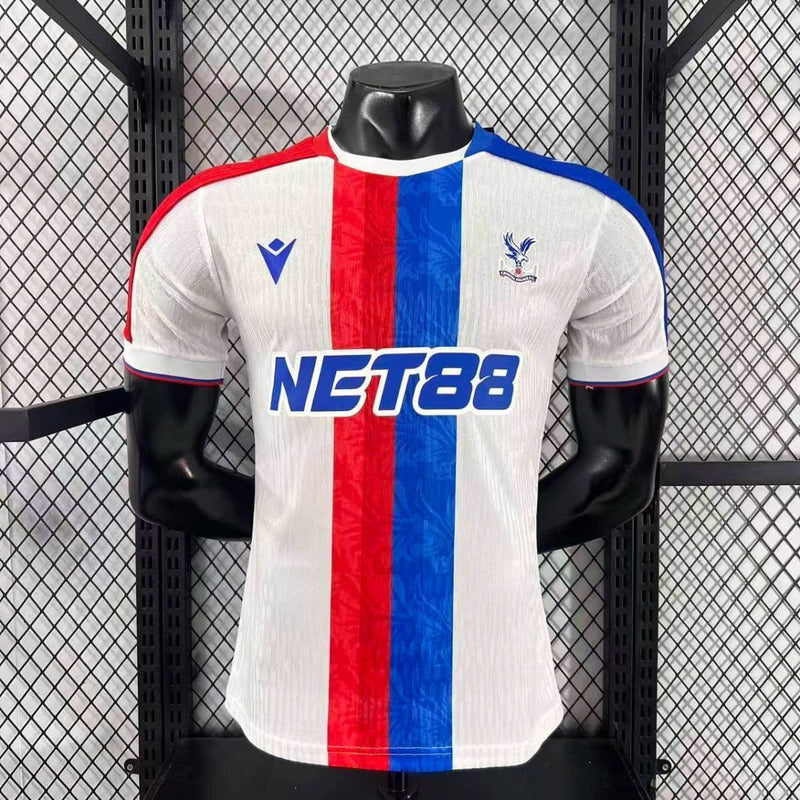Camisa II Crystal Palace | 25/26 Modelo Jogador Macron - Branca Azul e Vermelha
