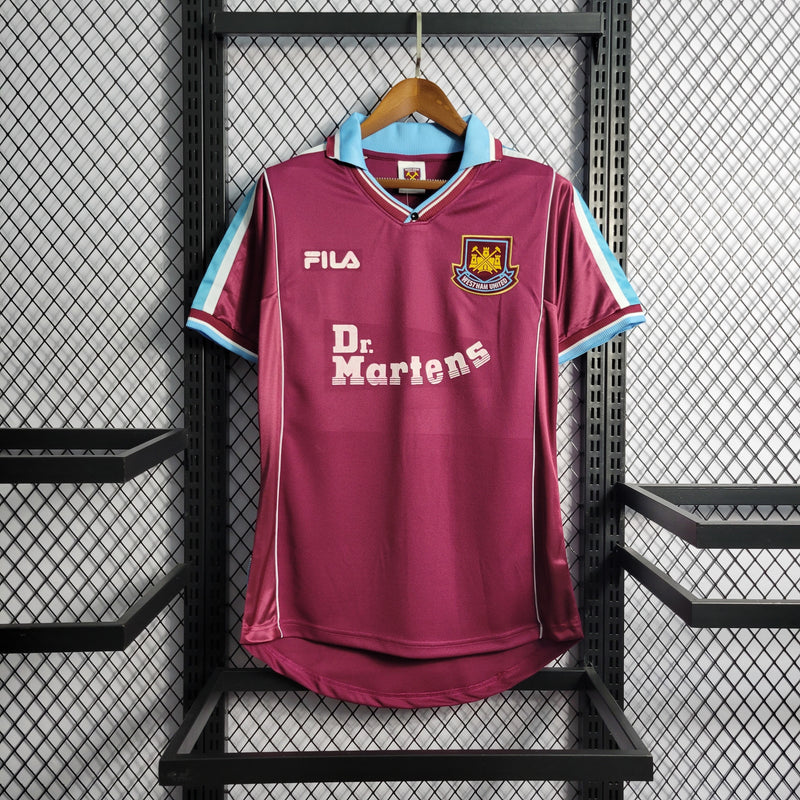 Camisa I West Ham Retrô | 99/01 Fila - Vermelha e Azul