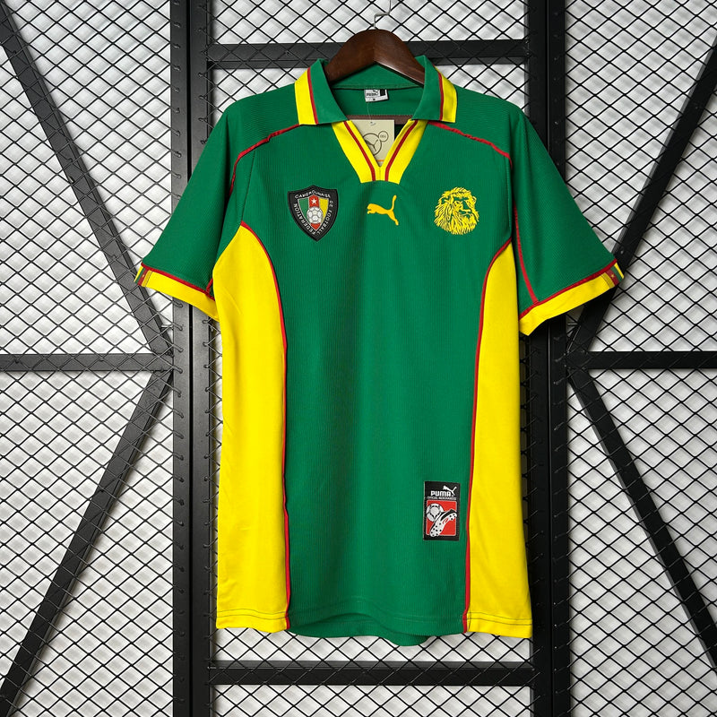 Camisa I Camarões Retrô | 1998 Puma - Verde e Amarela