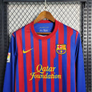 Camisa I Barcelona Retrô | 11/12 Nike - Azul e Vermelha - Manga Longa