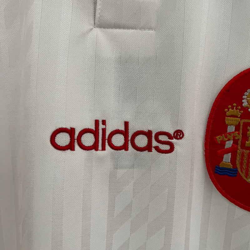 Camisa II Espanha Retrô | 1994 Adidas - Branca e Vermelha
