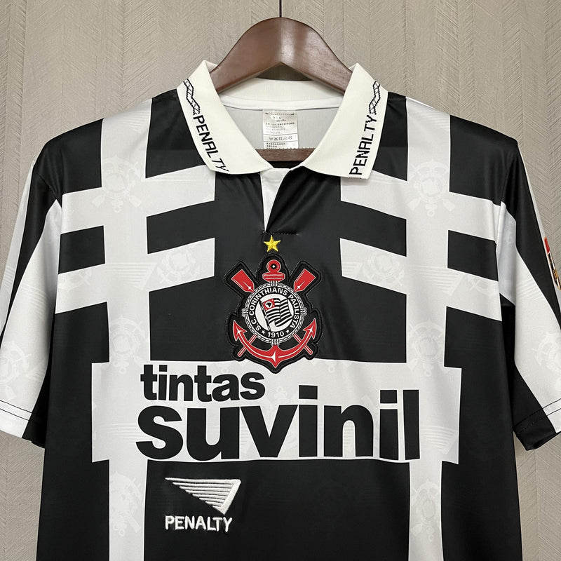 Camisa III Corinthians Retrô | 95/96 Penalty - Preta e Branca