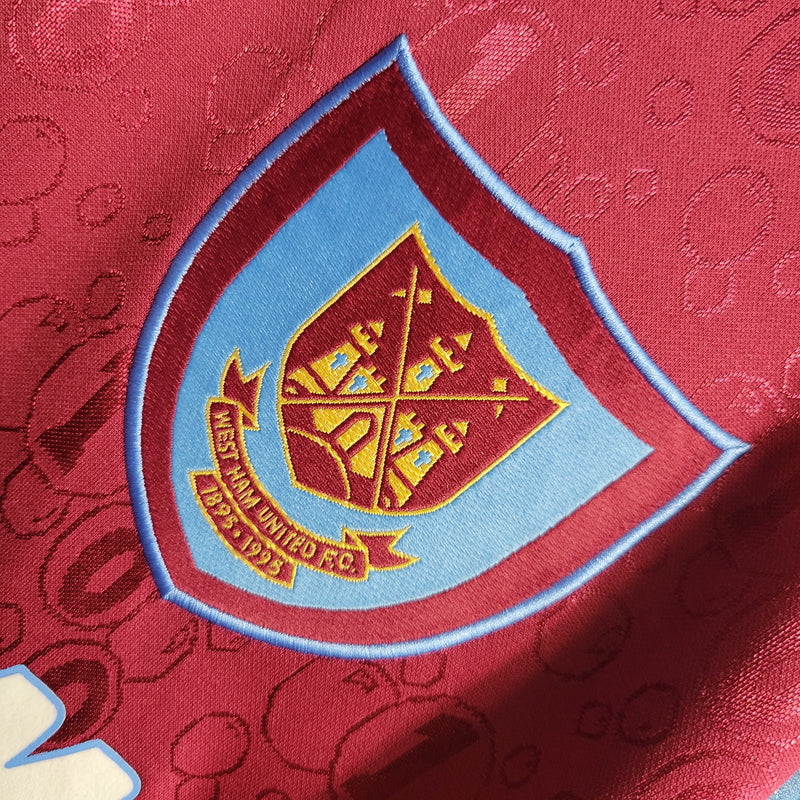 Camisa I West Ham Retrô | 95/97 Pony - Vermelha e Azul - Manga Longa