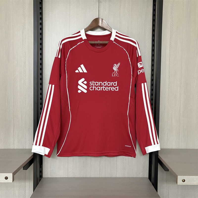 Camisa I Liverpool | 25/26 Torcedor Adidas - Vermelha - Manga Longa
