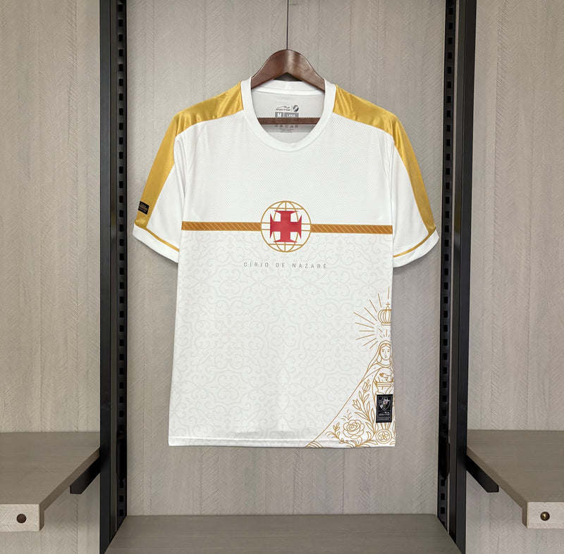 Camisa Círio de Nazaré Vasco | 25/26 Torcedor Beme - Branca e Dourada