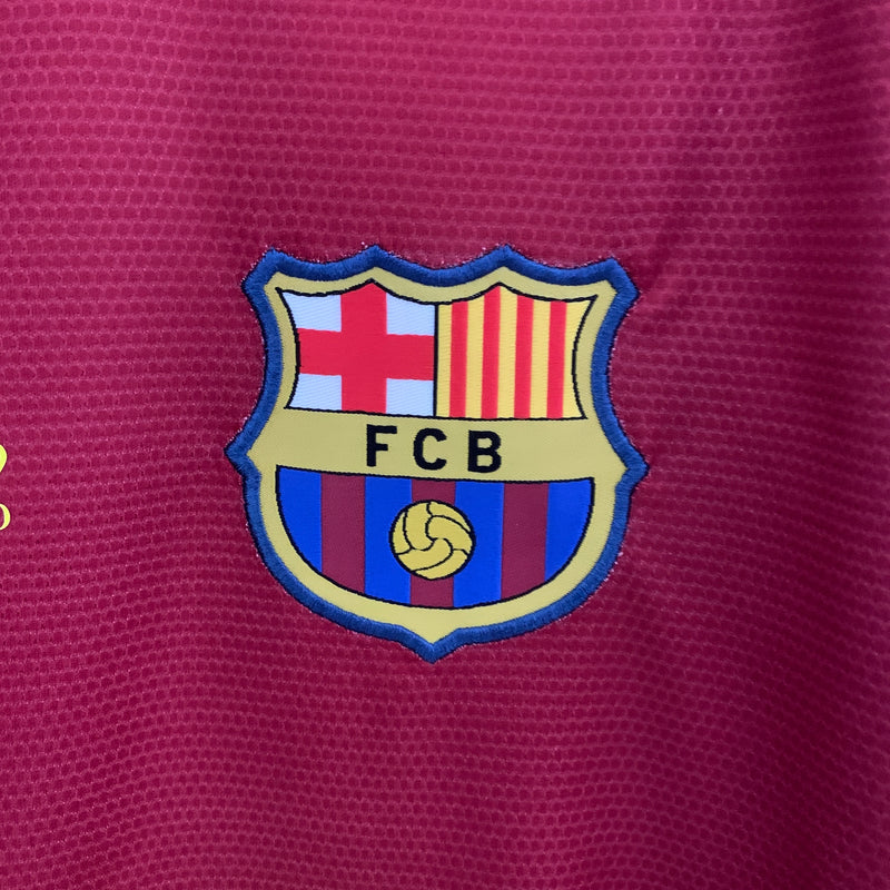 Camisa I Barcelona Retrô | 08/09 Nike - Azul e Vermelha - Manga Longa