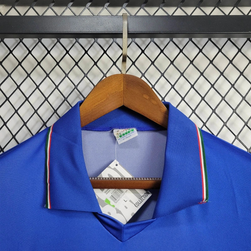 Camisa I Itália Retrô | 1990 Diadora - Azul