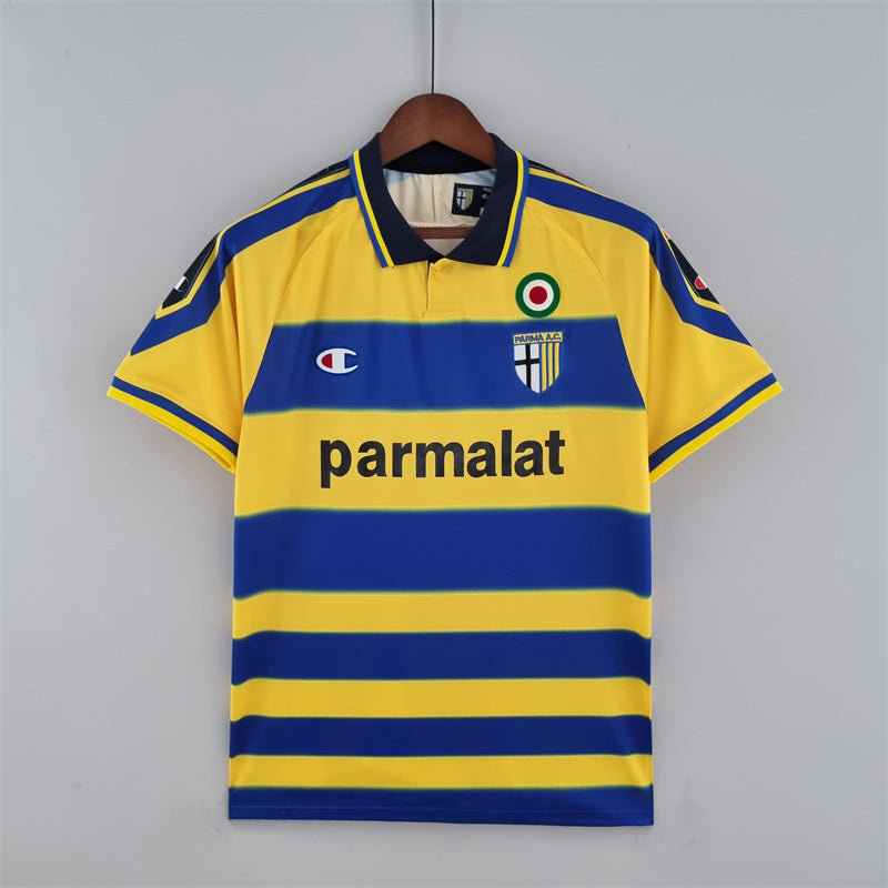 Camisa I Parma Retrô | 99/00 Champion - Azul e Amarela