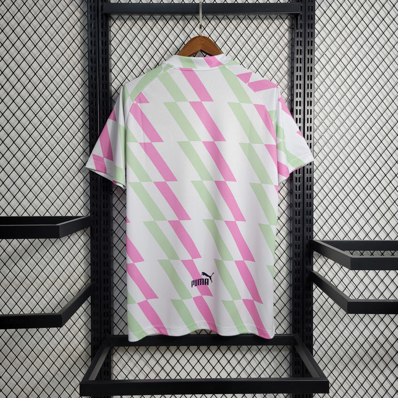 Camisa Pré Jogo Manchester City | 23/24 Torcedor Puma - Branca Verde e Rosa