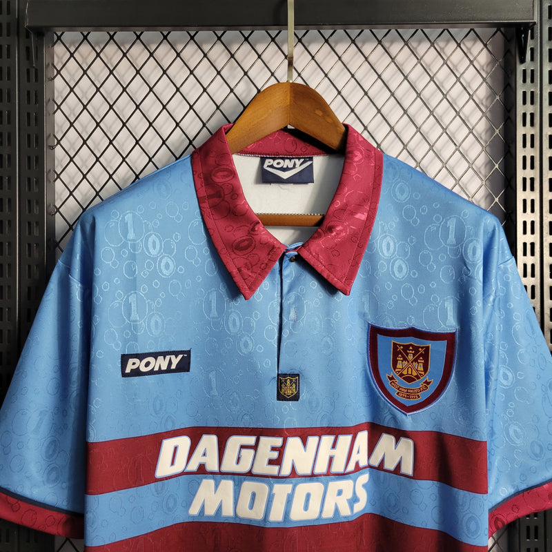 Camisa II West Ham Retrô | 95/97 Pony - Azul e Vermelha
