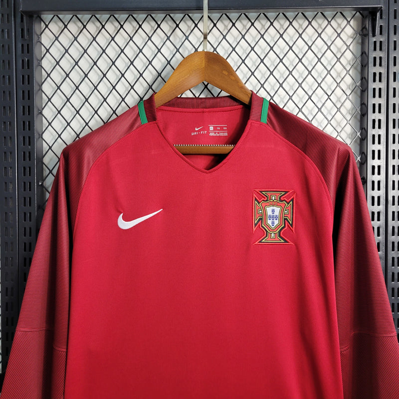 Camisa I Portugal Retrô | 2016 Torcedor Nike - Vermelha - Manga Longa