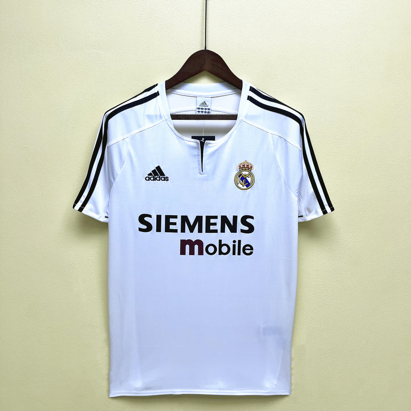 Camisa I Real Madrid Retrô | 03/04 Torcedor Adidas - Branca