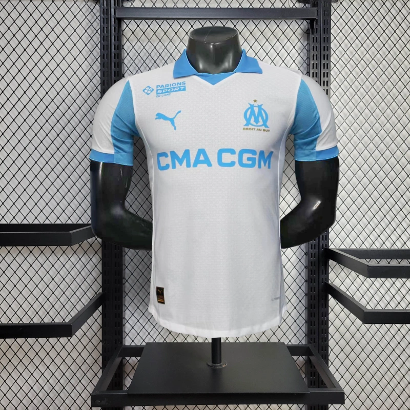 Camisa I Olympique de Marseille | 25/26 Modelo Jogador Puma - Branca e Azul