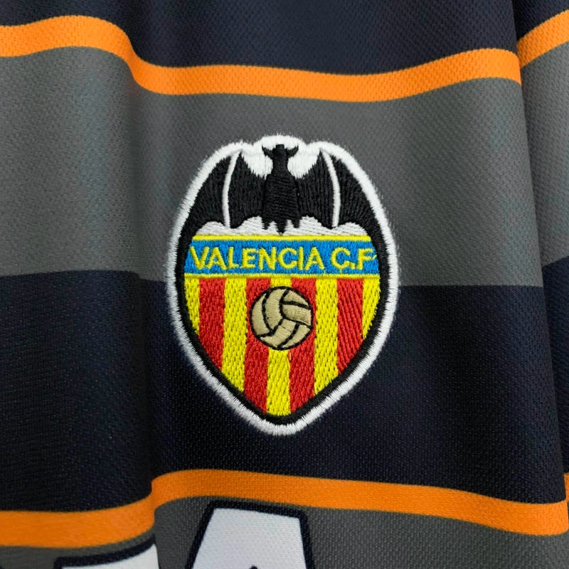 Camisa III Valencia Retrô | 99/00 Luanvi - Cinza Azul e Laranja