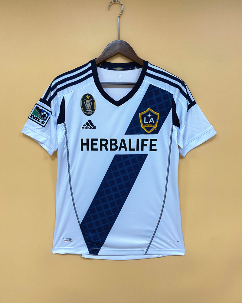 Camisa I LA Galaxy Retrô | 12/13 Torcedor Adidas - Branca Azul e Amarela