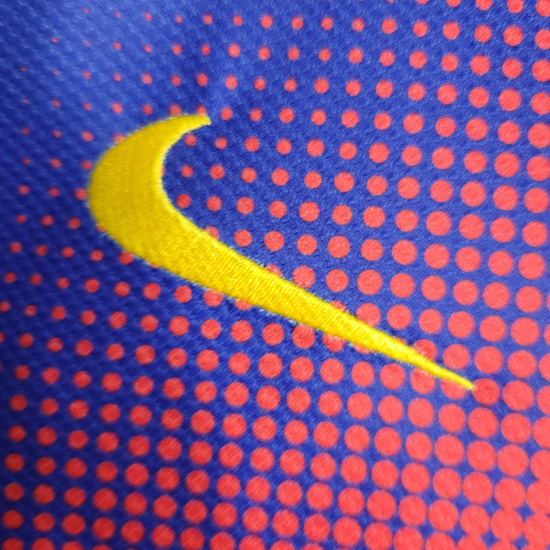 Camisa I Barcelona Retrô | 12/13 Nike - Azul e Vermelha - Manga Longa