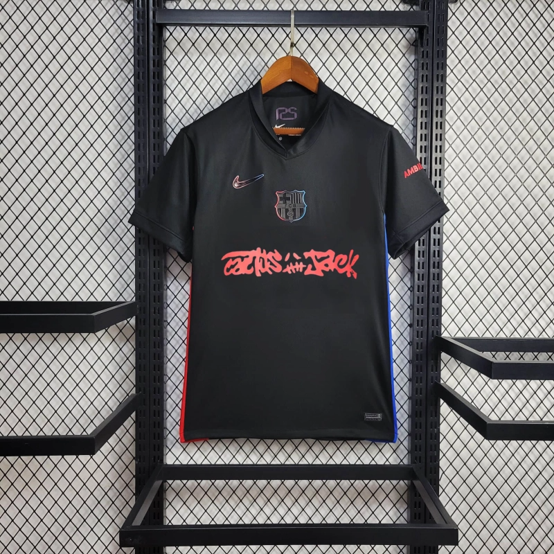 Camisa II Barcelona | 24/25 Torcedor Nike - Preta (Travis Scott)