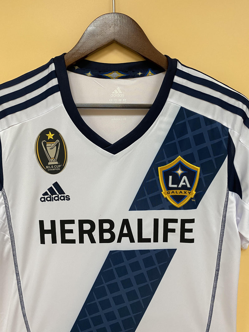 Camisa I LA Galaxy Retrô | 12/13 Torcedor Adidas - Branca Azul e Amarela