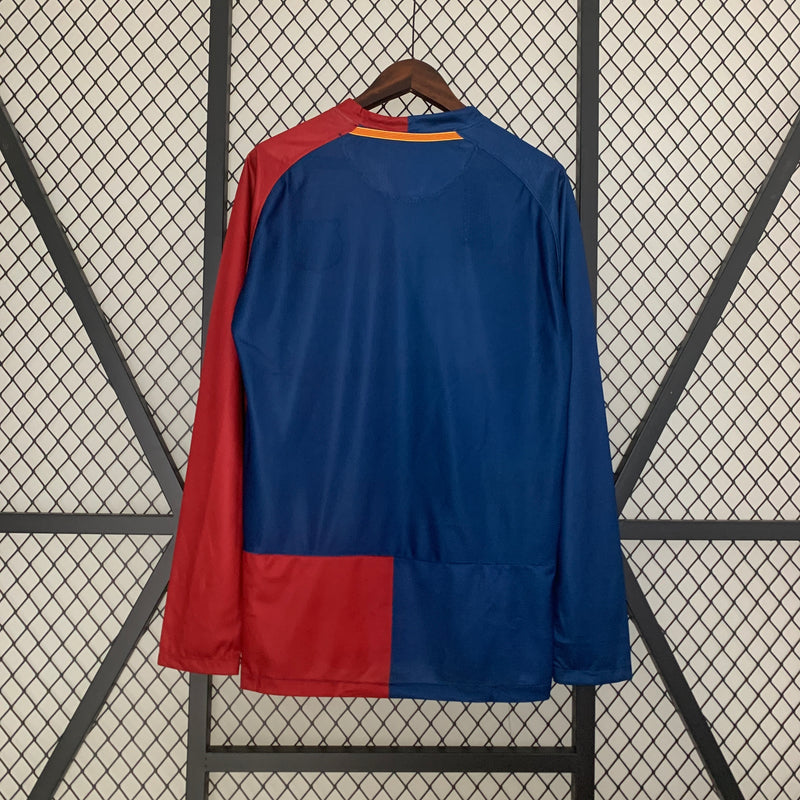 Camisa I Barcelona Retrô | 08/09 Nike - Azul e Vermelha - Manga Longa