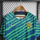 Camisa Pré Jogo Brasil | 2022 Torcedor Nike - Azul e Verde