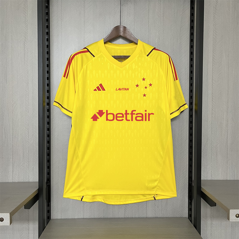 Camisa de Goleiro Cruzeiro | 24/25 Torcedor Adidas - Amarela (Patrocinios)