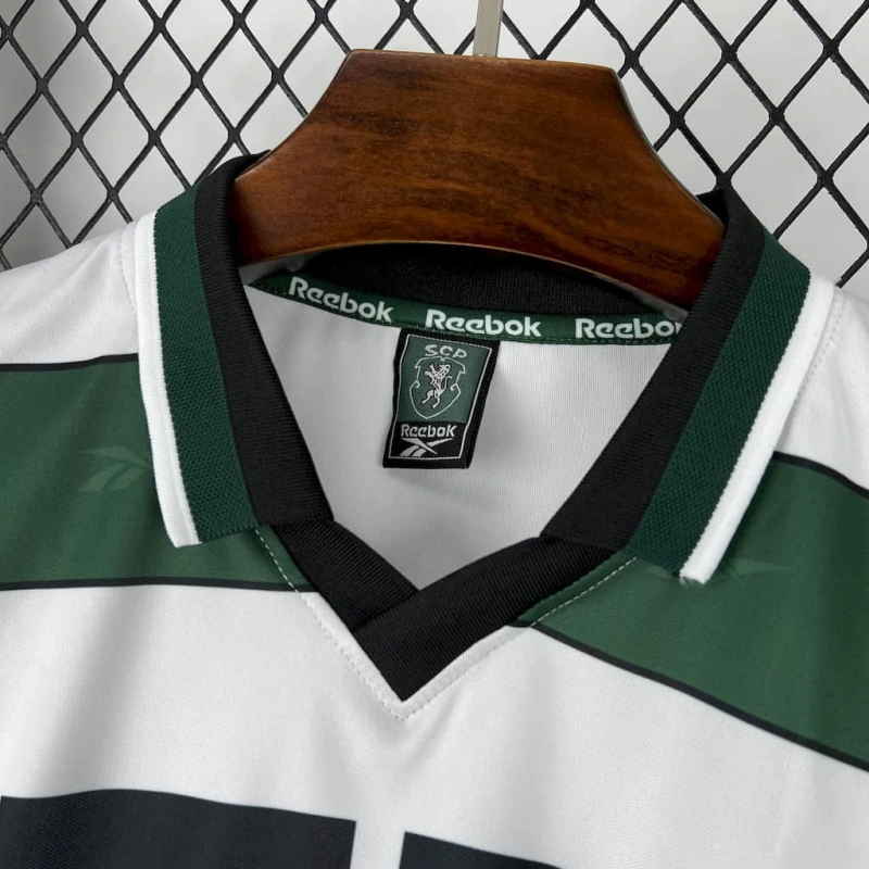 Camisa I Sporting Retrô | 2000/01 Reebok - Branca e Verde