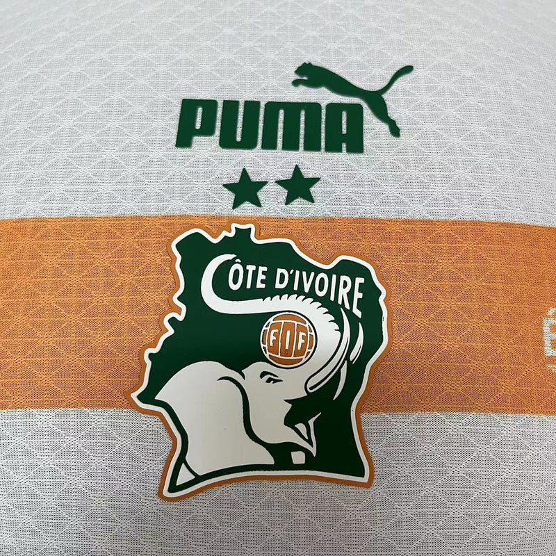 Camisa II Costa do Marfim | 23/24 Modelo Jogador Puma - Branca e Laranja