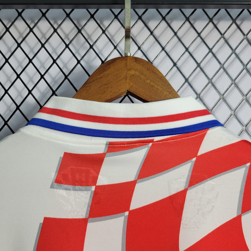 Camisa I Croácia Retrô | 1998 Lotto - Branca e Vermelha