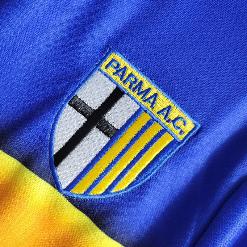 Camisa I Parma Retrô | 01/02 Champion - Azul e Amarela