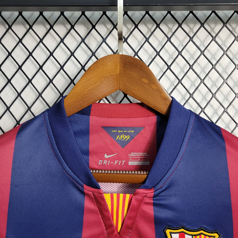 Camisa I Barcelona Retrô | 14/15 Nike - Azul e Vermelha - Manga Longa