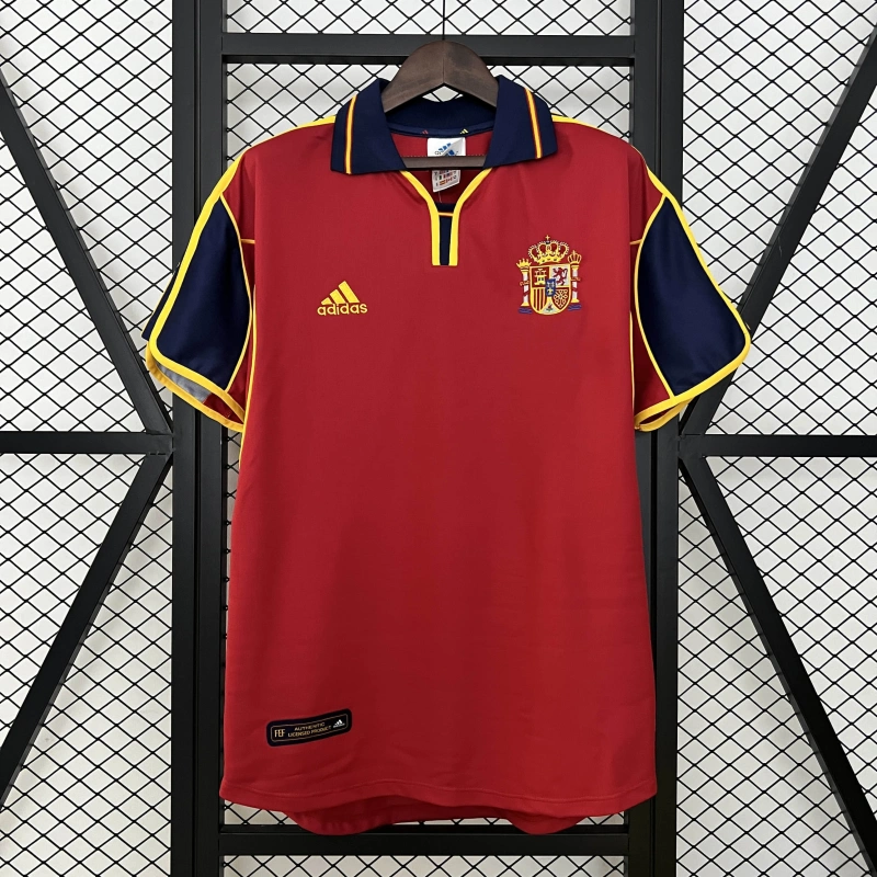 Camisa I Espanha Retrô | 2000 Adidas - Vermelha Azul e Amarela