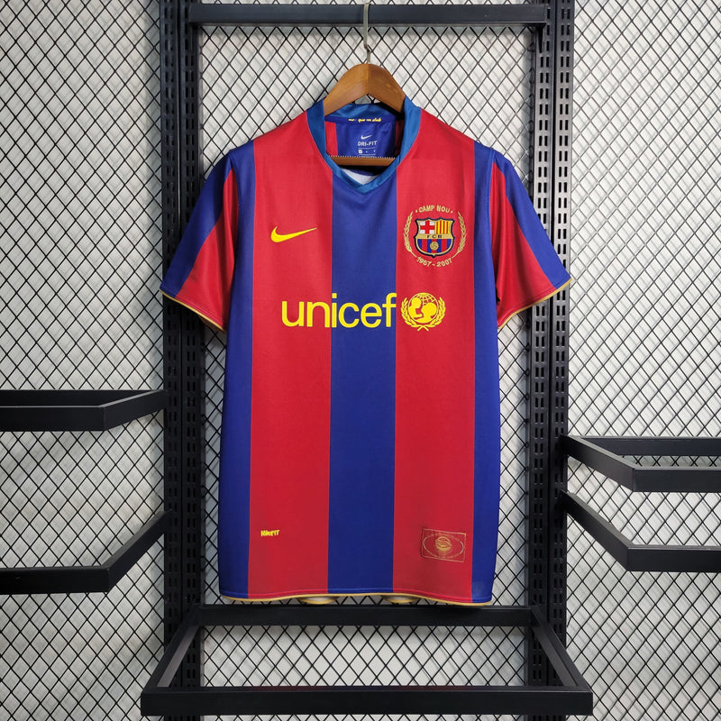 Camisa I Barcelona Retrô | 07/08 Nike - Vermelha e Azul