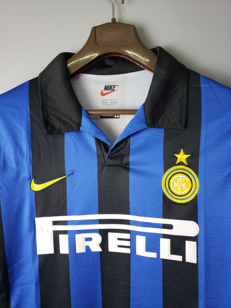 Camisa I Inter de Milão Retrô | 98/99 Nike - Azul e Preta - Manga Longa