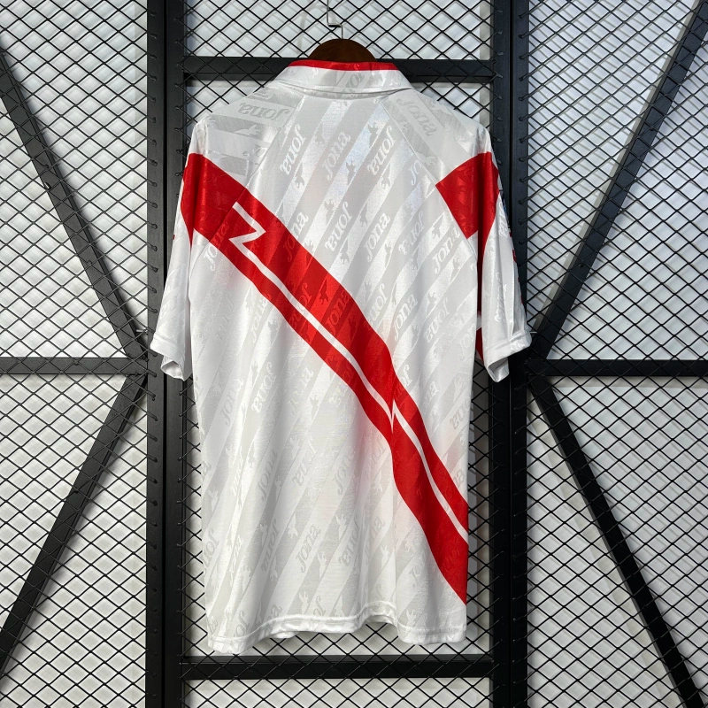 Camisa I Rayo Vallecano Retrô | 94/95 Joma - Branca e Vermelha